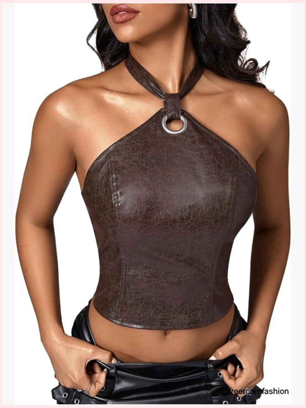 Y2K Lace Up Backless Halter Top Rave Going Out Top Sleeveless Corset Top